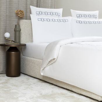 Bold Bicolor Embroidery Duvet Cover Set
