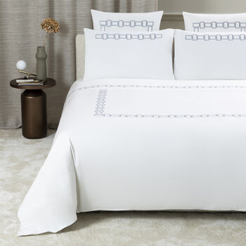 Bold Bicolor Embroidery Duvet Cover Set